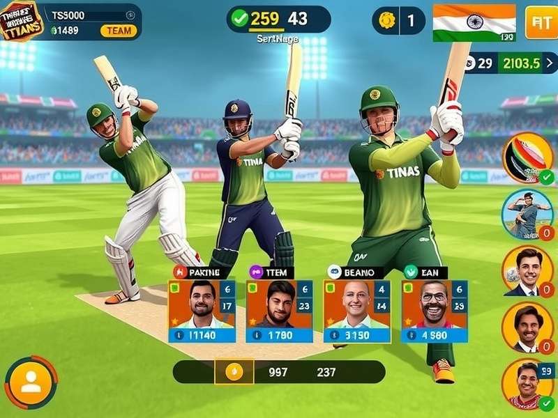 Thrissur Titans gameplay screenshot showing cricket action
